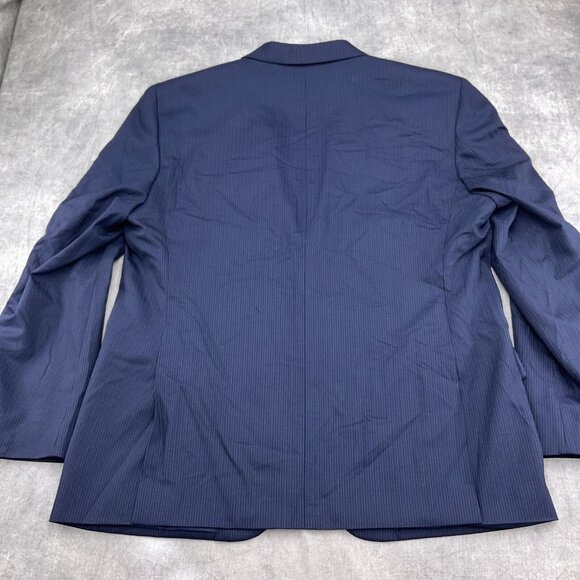 Jos A Bank 1905 Blazer Men 48R Blue Pinstripe Slim Fit Nylon‎ Wool Jacket - Picture 9 of 14